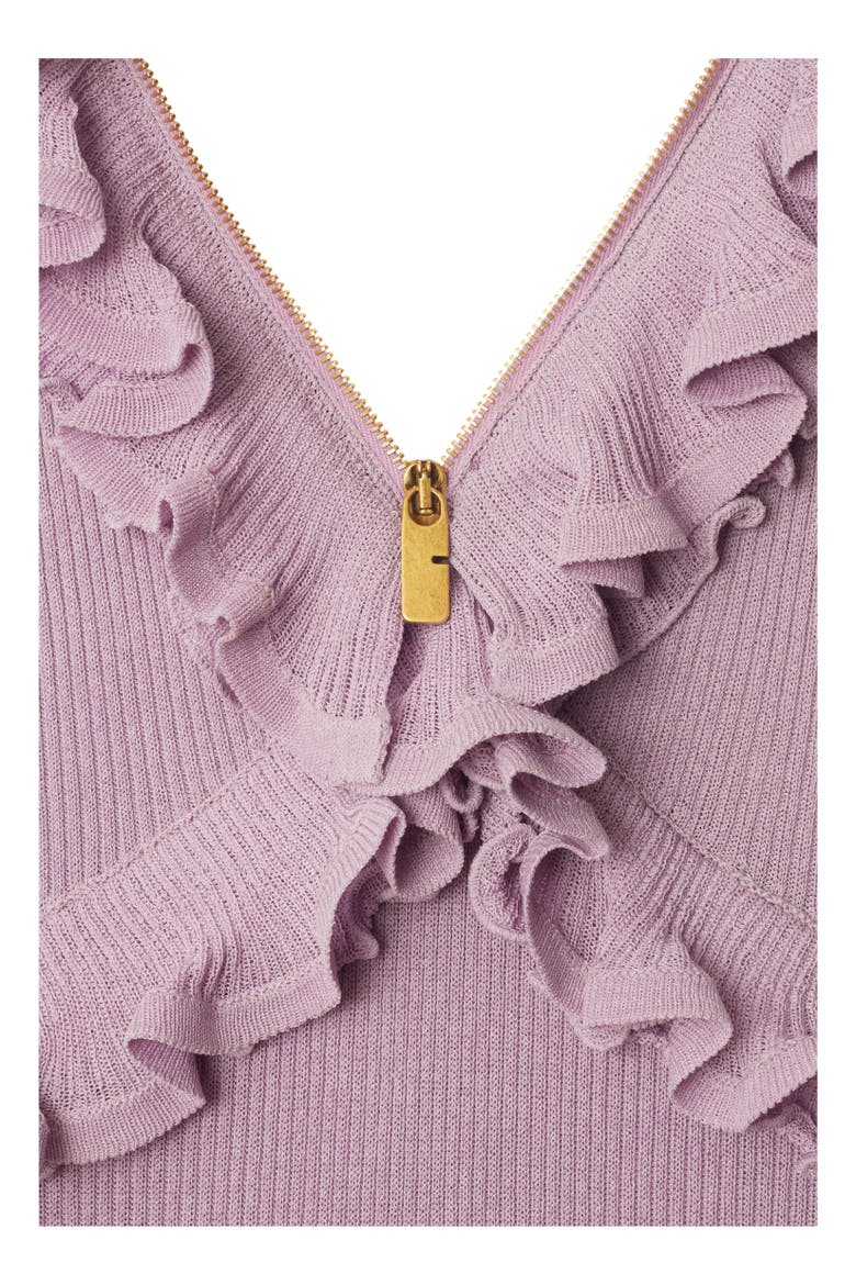 Ruffled Silk Blend Dress, Alternate, color, Wisteria