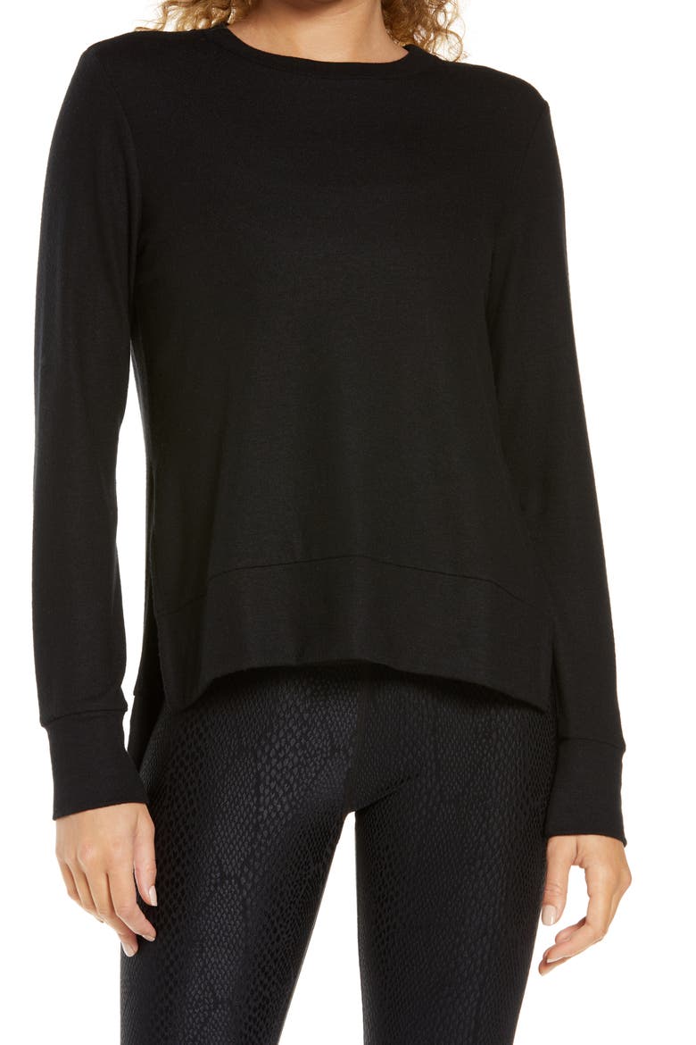 Just Chillin' Pullover, Main, color, BLACK