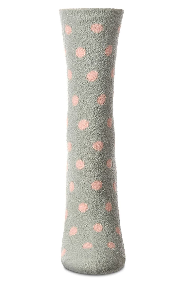 MeMoi Polka Dot Lavender Infused Crew Socks, Alternate, color, Sage Green
