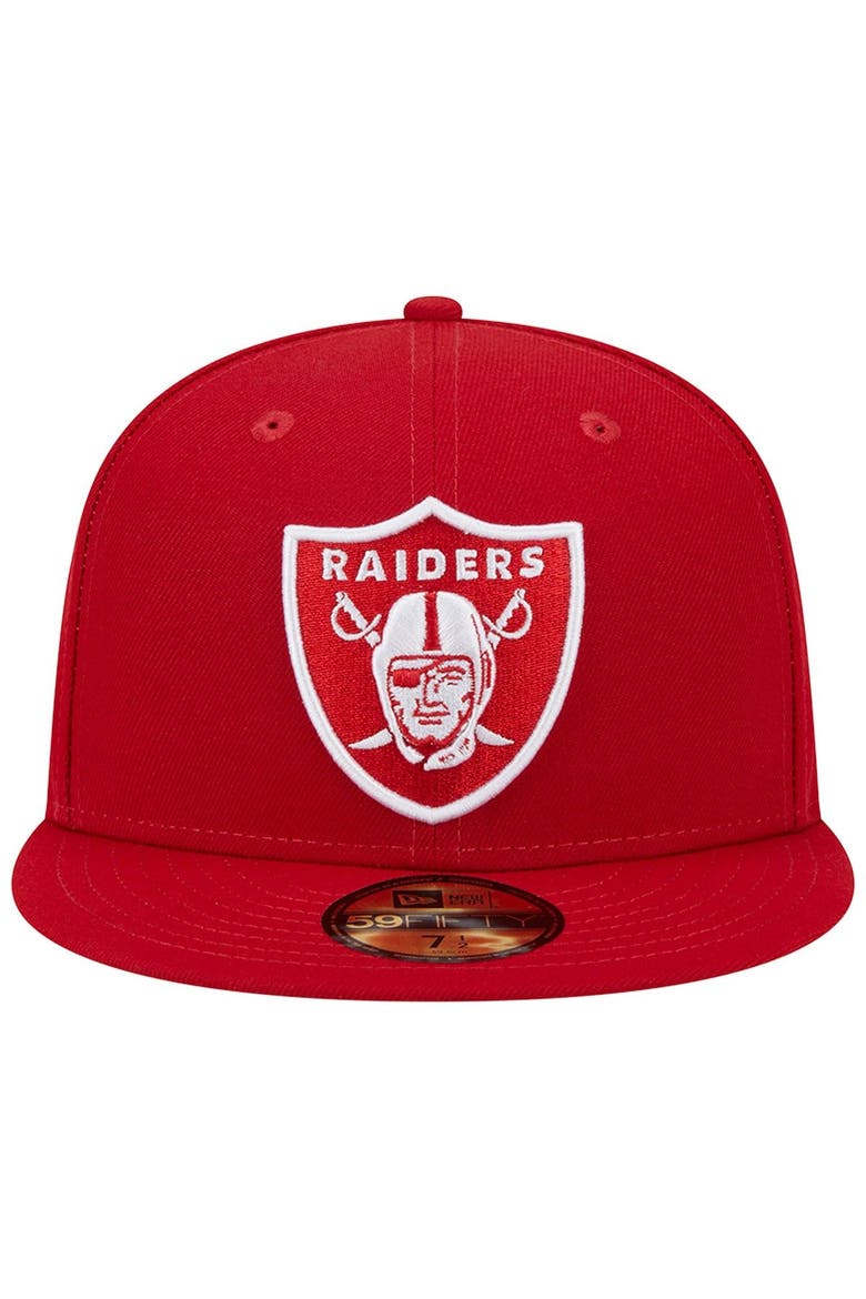 Men's New Era Scarlet Las Vegas Raiders Super Bowl XVIII Main Patch 59FIFTY Fitted Hat, Alternate, color, Scarlet