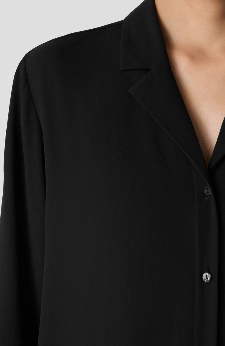 Eileen Fisher Notch Collar Long Sleeve Silk Shirtdress, Alternate, color, 