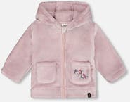 Deux par Deux Hooded Zip Plush Jacket