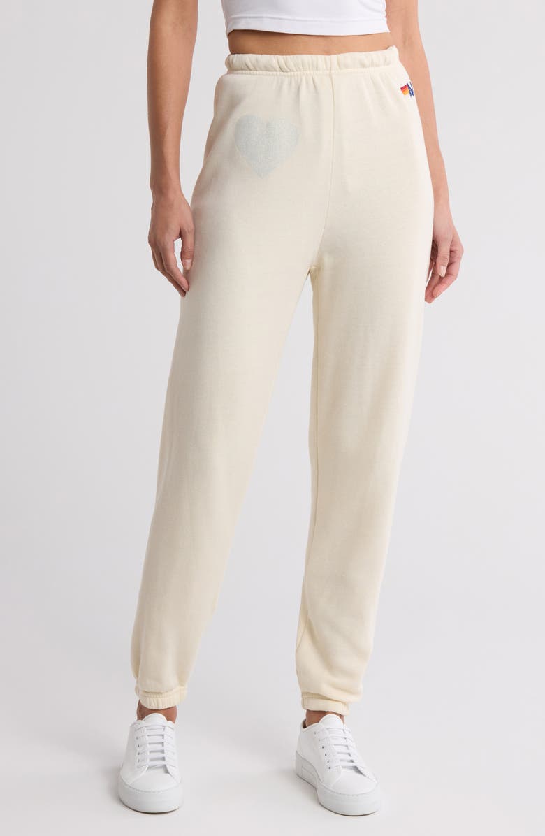 Aviator Nation Glitter Heart Sweatpants | Nordstrom