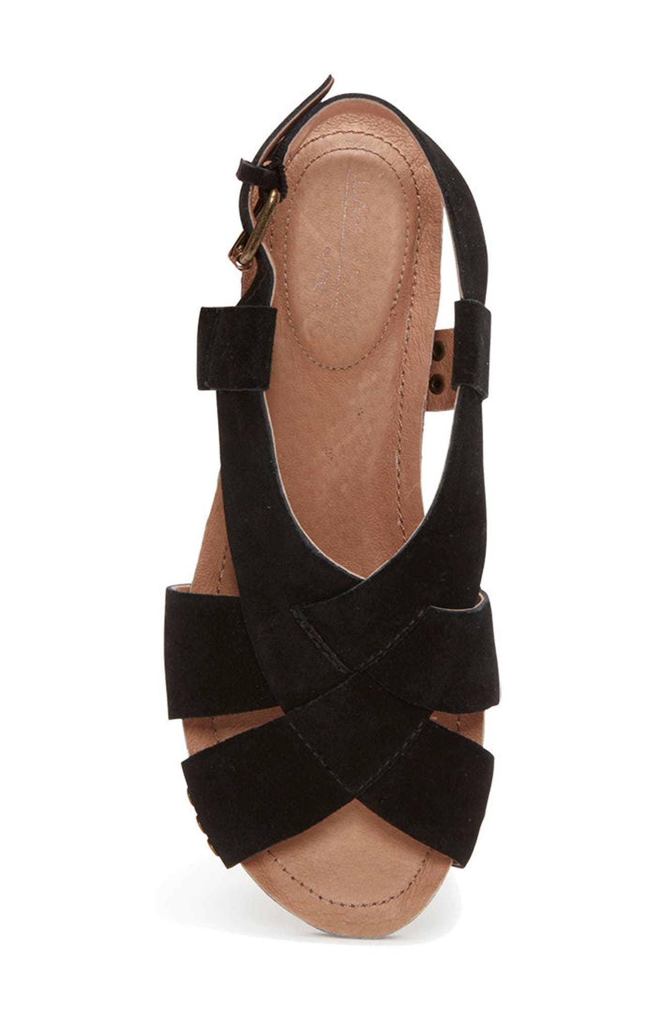 Adam Tucker Tarin Wedge Sandal, Alternate, color, BLACK SUEDE