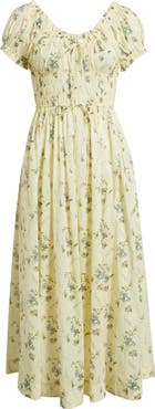 DÔEN Ashlynn Floral Organic Cotton Voile Midi Dress