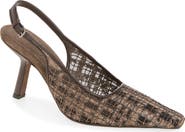 Brunello Cucinelli Monili Check Beaded Mesh Slingback Sandal