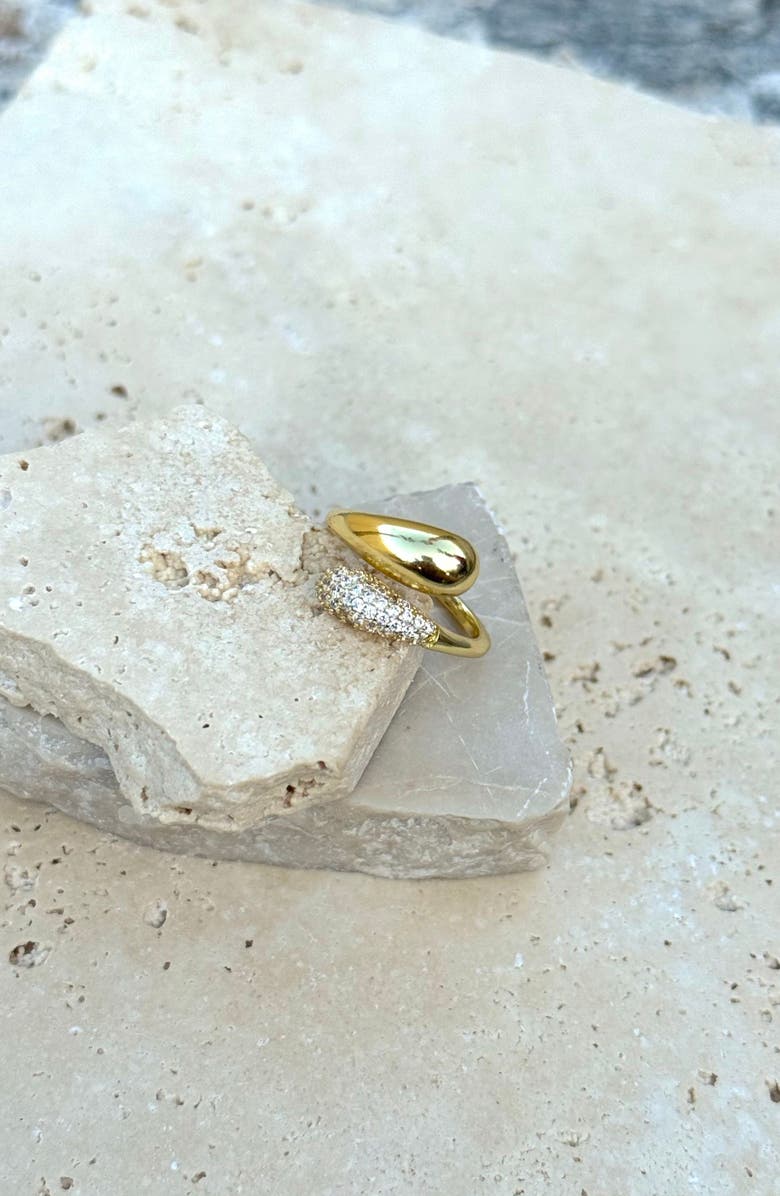 Adornia Pavé CZ Bypass Curved Band Ring, Alternate, color, Gold