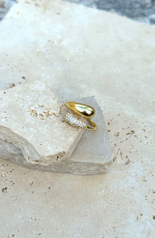 Adornia Pavé Cz Bypass Curved Band Ring In Gold