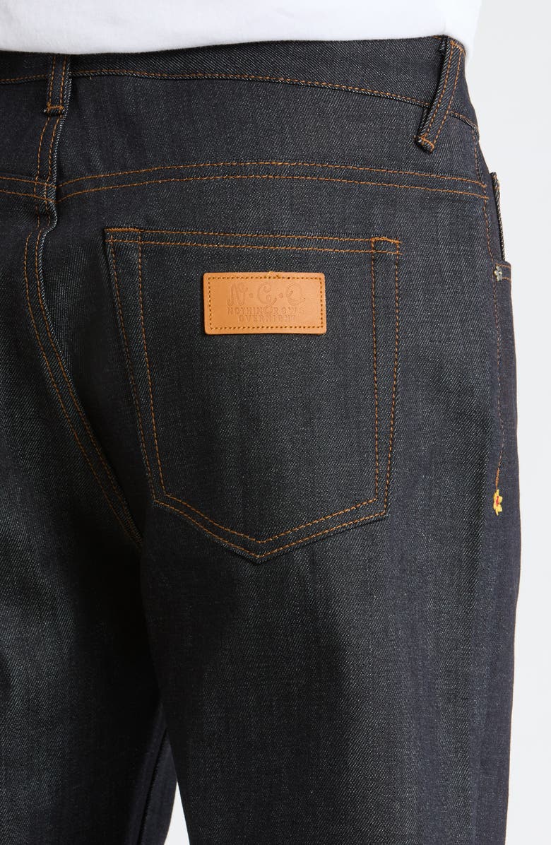 Nothing Grows Overnight Growth Ripped & Repaired Selvedge Jeans, Alternate, color, Raw Denim