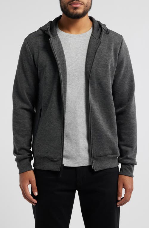 Robert Barakett Croydon Stretch Scuba Full Zip Hoodie in Charcoal 