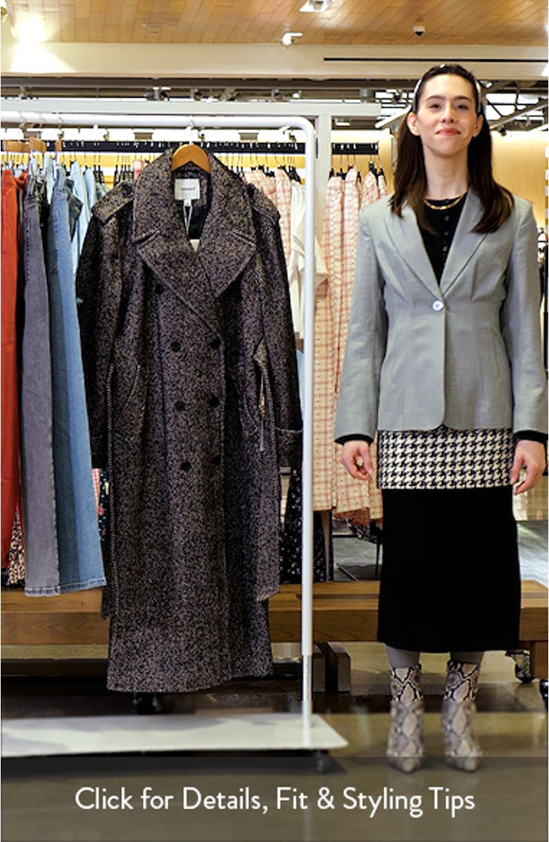 Belted Herringbone Longline Coat, sales video thumbnail