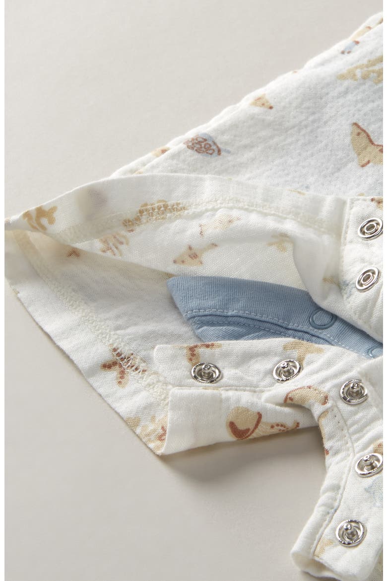 Cotton Bodysuit & Shortalls Set, Alternate, color, IVORY MARINE ANIMALS- BLUE