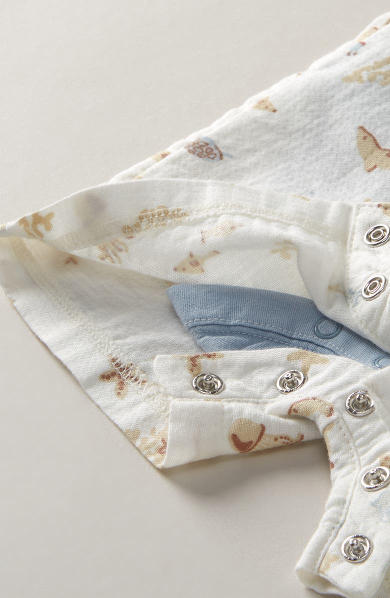 Nordstrom Cotton Bodysuit & Shortalls Set, Alternate, color, Ivory Marine Animals- Blue
