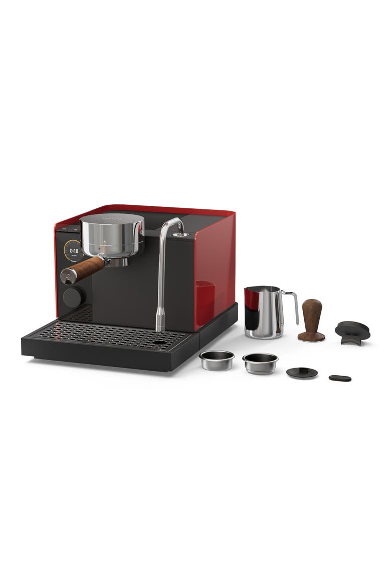 Espresso Series 1 Espresso Machine, Alternate, color, CHERRY RED/WALNUT