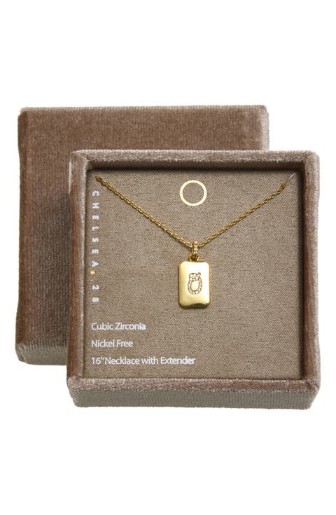 Pav9 Initial Tag Necklace