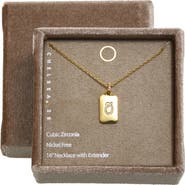 Chelsea28 Gift Boxed Pavé Initial Tag Necklace