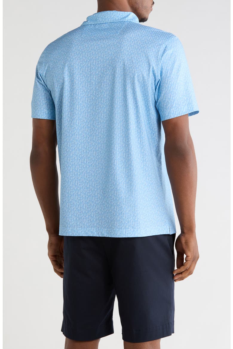 Stretch Cotton Knit Polo, Alternate, color, AZURE