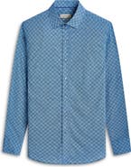 Bugatchi Axel Shaped Fit Geo Print Stretch Cotton Button-Up Shirt