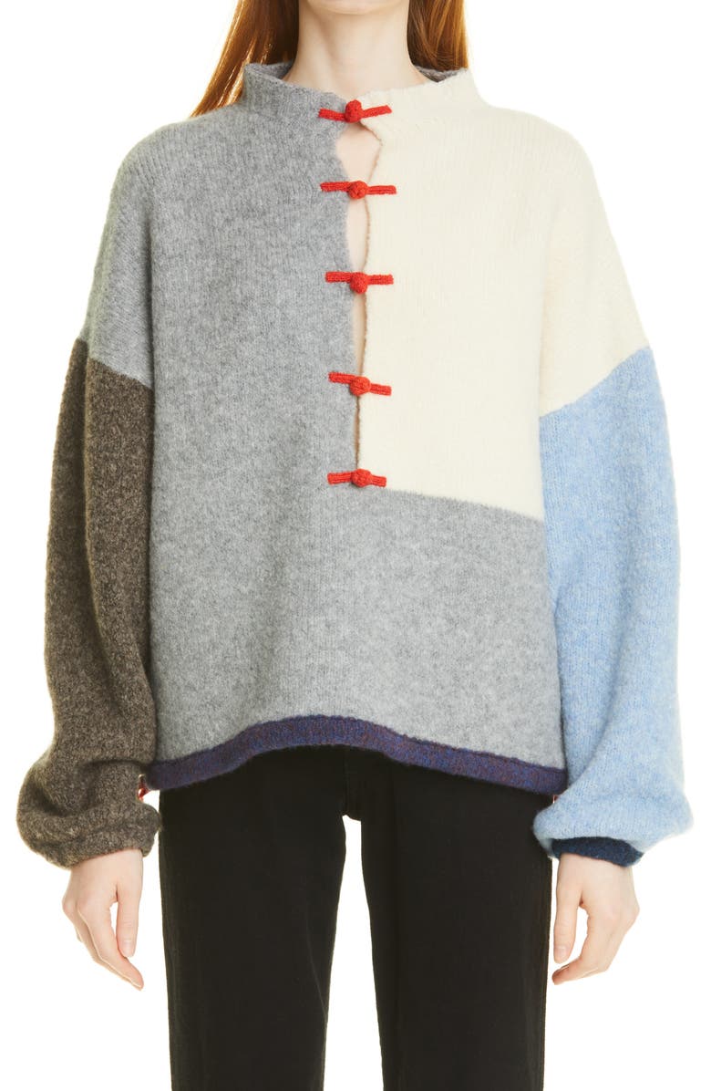 YanYan Charlie Wah Colorblock Wool Blend Sweater, Main, color,