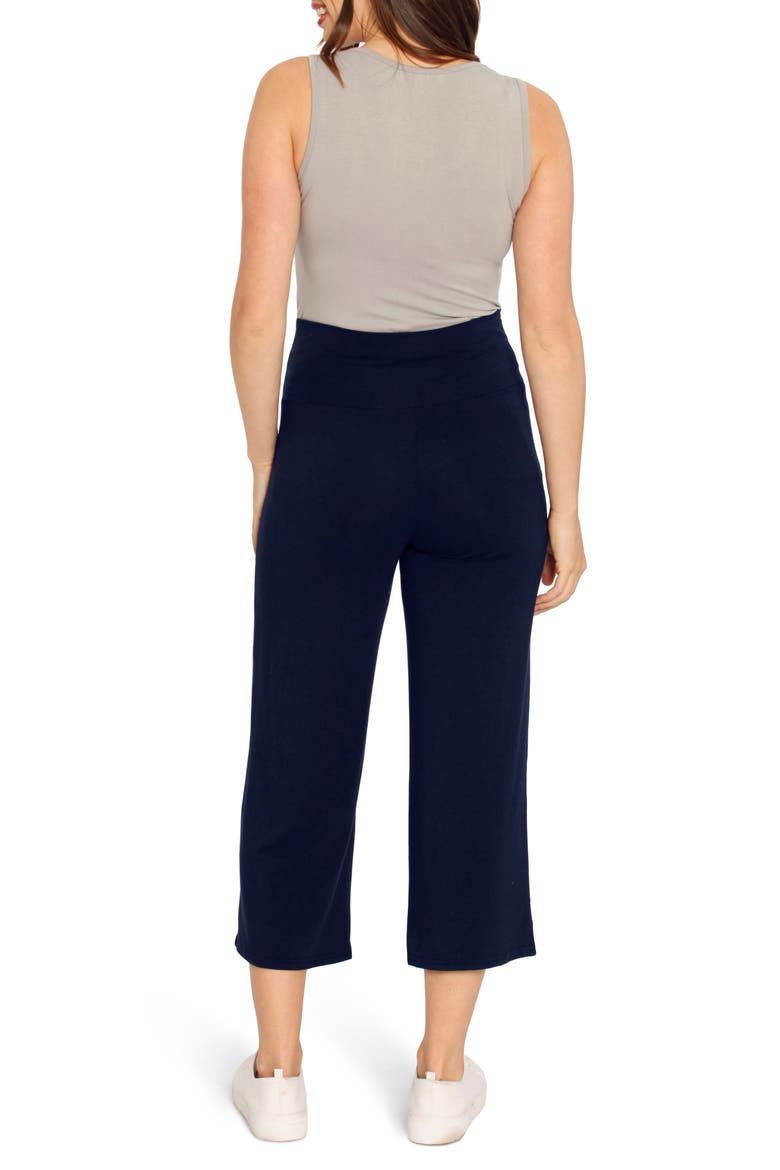 Crop Wide Leg Maternity Pants, Alternate, color, NAVY