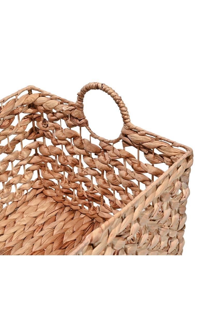 HAPPIMESS Quinn Bohemian Cottage Woven Hyacinth Rectangular Storage Baskets with Handles,, Alternate, color, Natural