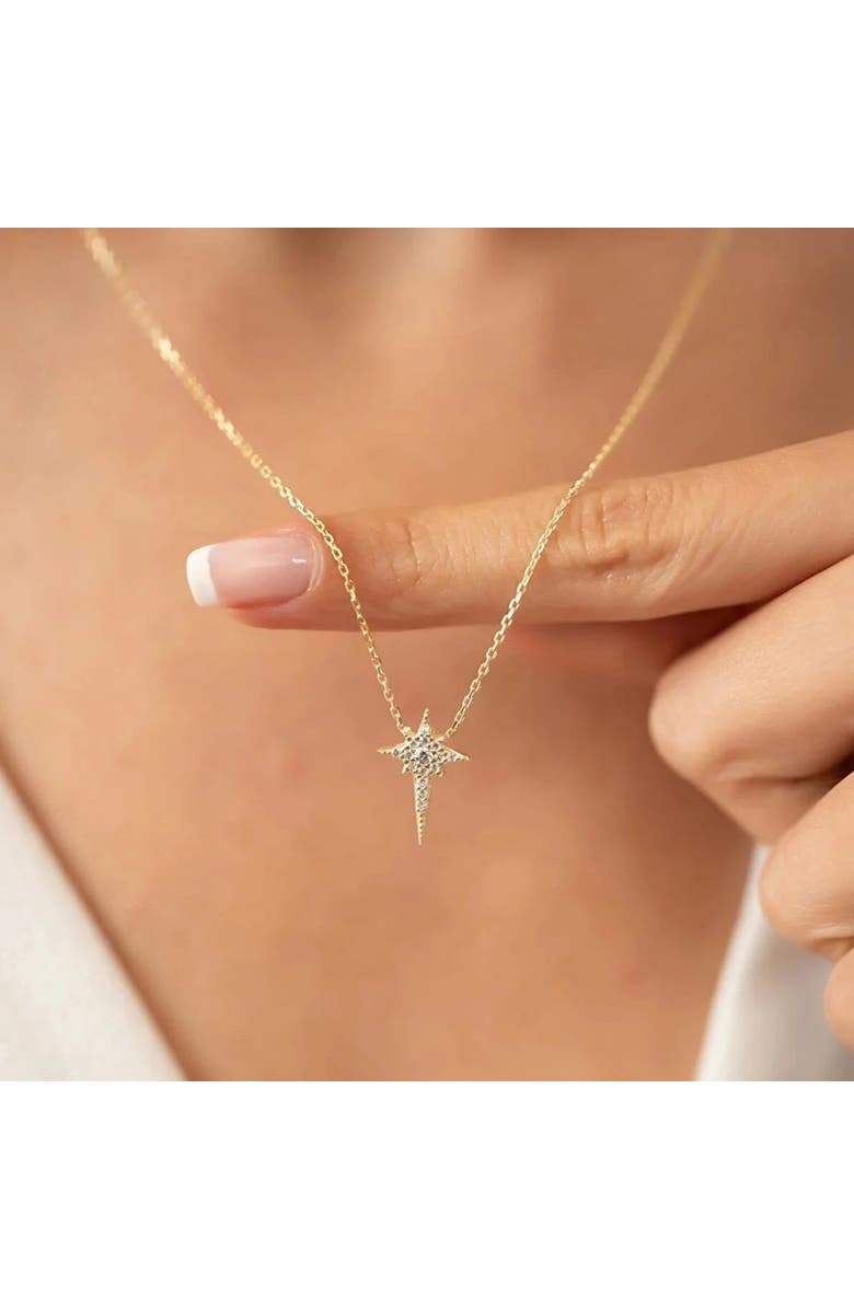 Spero London Northern Star Polaris Sterling Silver Necklace, Alternate, color, Gold