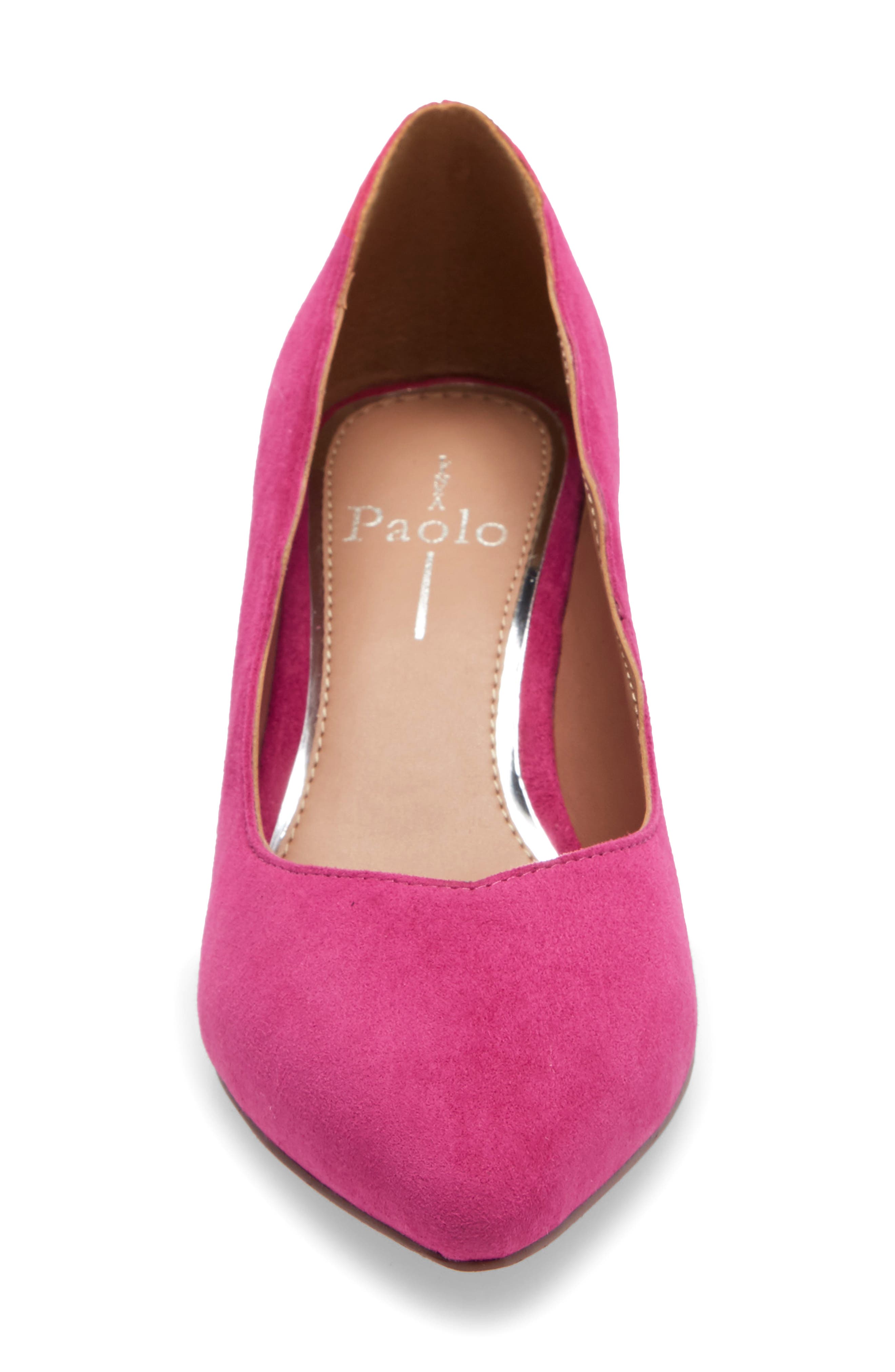 Linea Paolo Briana Pointed Toe Pump, Alternate, color, Fuchsia Suede