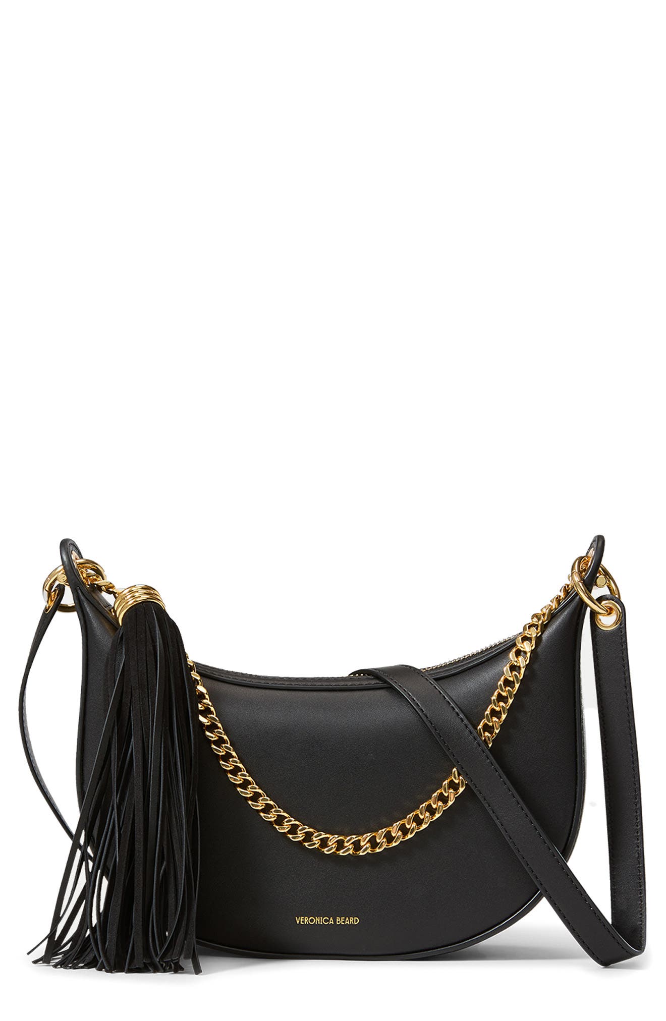Veronica Beard Small Fortune Leather Shoulder Bag, Main, color, 