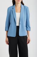 AK ANNE KLEIN Single Button Notch Collar Blazer