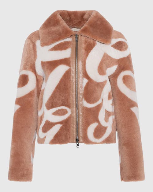 Gorski Reversible Shearling Lamb Intarsia Jacket In Multi