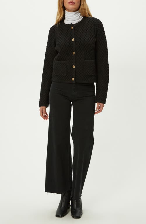 Michael Stars Cera Honeycomb Stitch Cardigan In Black
