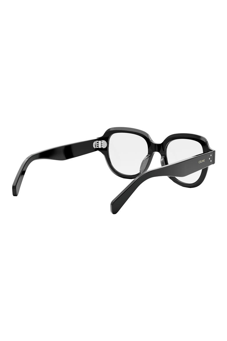Bold 50mm Round Optical Glasses, Alternate, color, SHINY BLACK