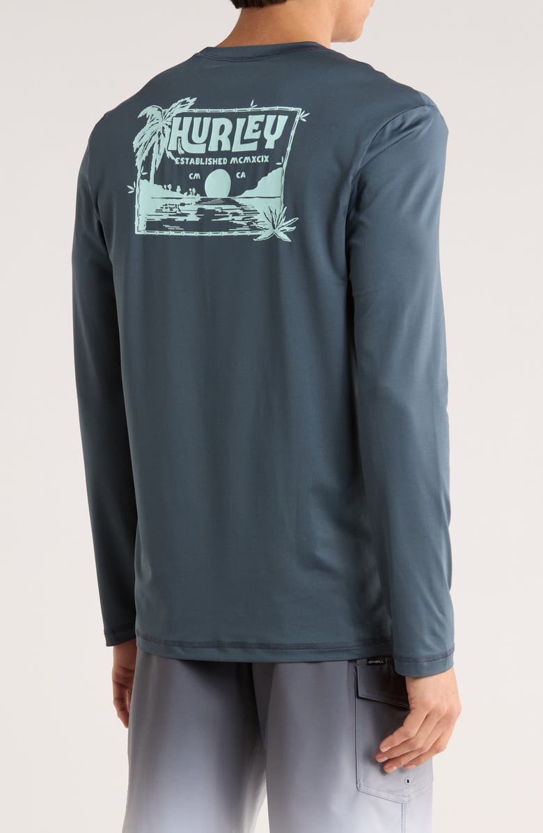 Hurley Island Vibes Long Sleeve Sunshirt, Alternate, color, Destroyer