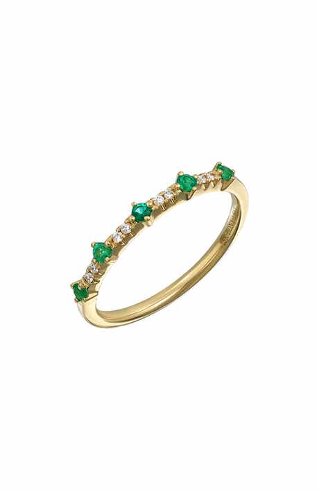 Bony Levy El Mar 18K Yellow Gold Emerald & Diamond Stackable Ring