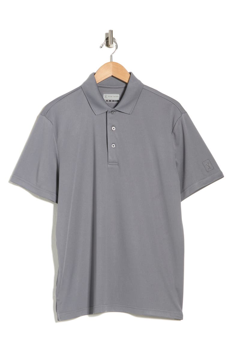 PGA TOUR Short Sleeve Solid Golf Polo, Alternate, color, Gray Flourite