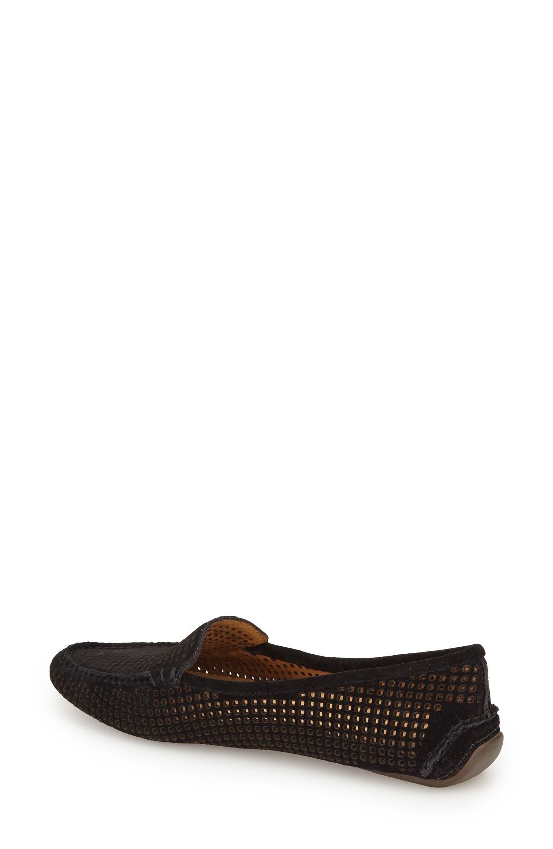 'Barrie' Flat, Alternate, color, BLACK SUEDE