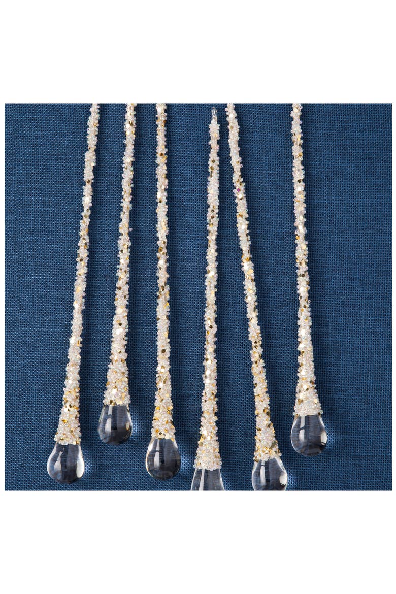 Icy Teardrops Set of 6 Ornaments, Alternate, color, GOLD