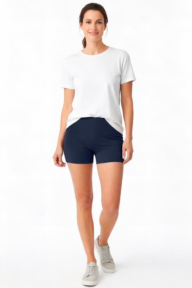 Women's Soft 100% Cotton Boy Style Bike Short, Main, color, Navy