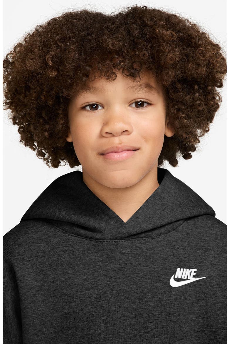 Kids' Sportswear Club Fleece Hoodie, Alternate, color, BLACK/ WHITE