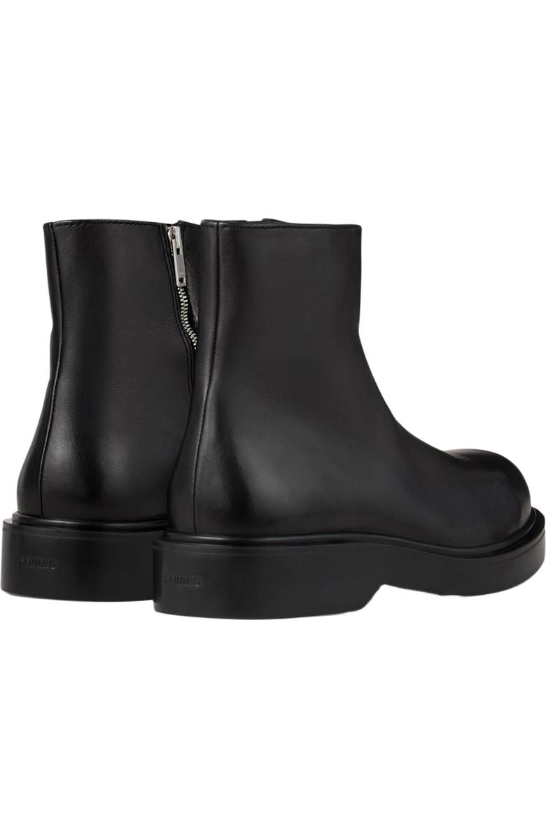 SANDRO Zipped leather ankle boots, Alternate, color, Black