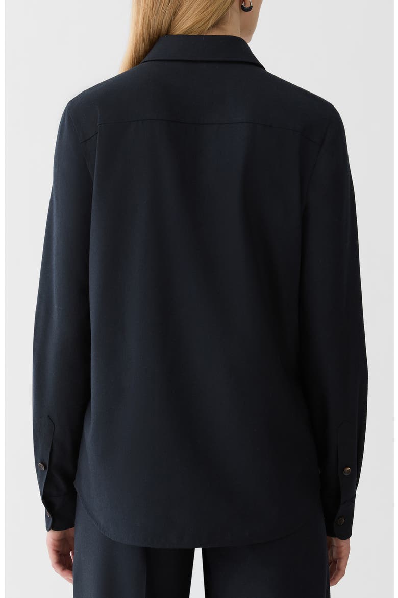 Long Sleeve Wool Flap Pocket Shirt, Alternate, color, INK