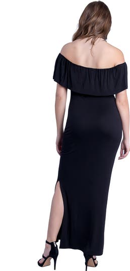 Off Shoulder Ruffle Detail Maxi Dress