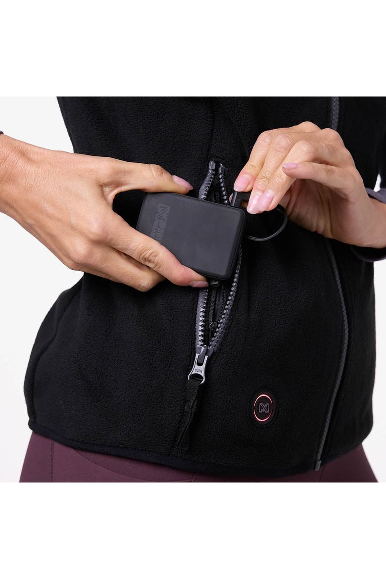 Trek Heated Fleece Vest, Alternate, color, Black