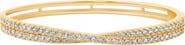 Crislu Luminous Crossed Cubic Zirconia Bangle