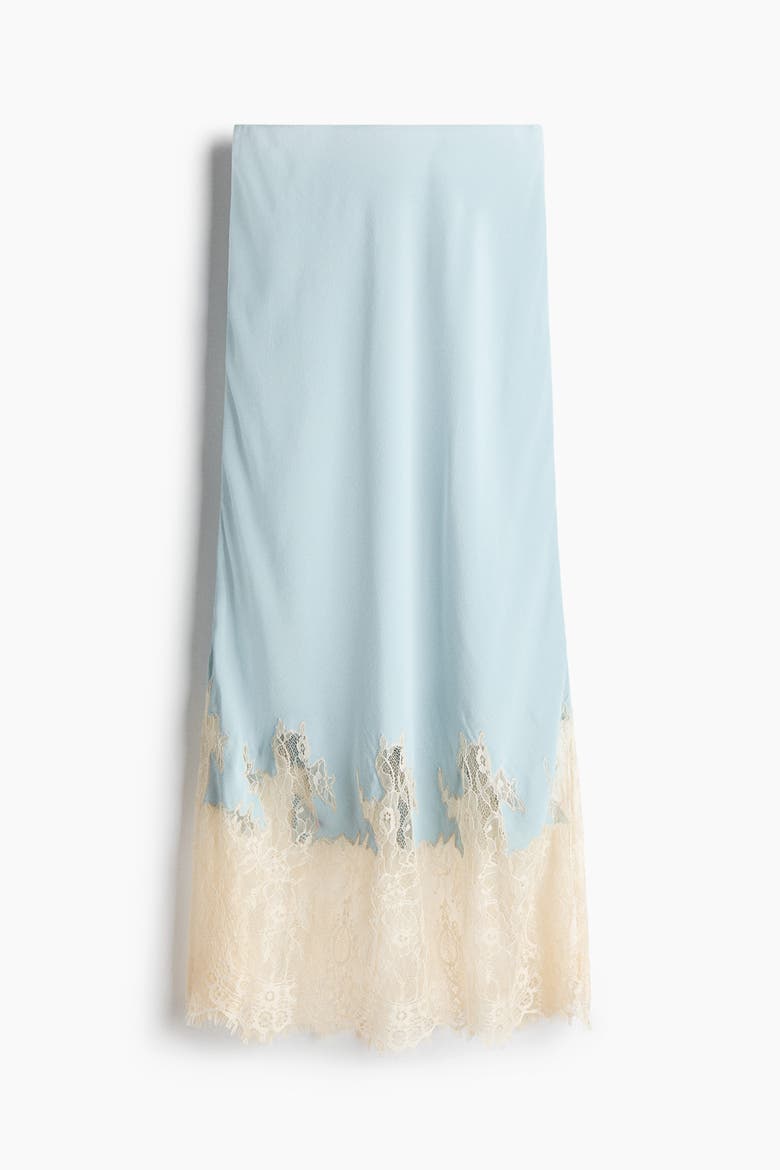 Lace-trimmed Skirt, Alternate, color, Light dusty blue