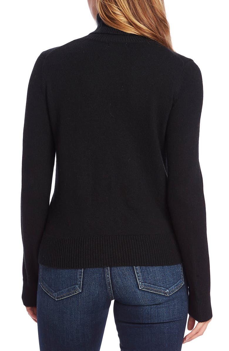 Vince Camuto Heart Embellished Turtleneck Sweater, Alternate, color, 