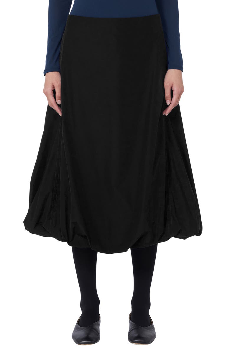 MM by Max Mara Emery Bubble Hem Midi Skirt, Main, color, Black