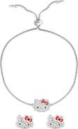 Jacmel Hello Kitty® Pavé Cubic Zirconia & Enamel Bracelet & Stud Earrings Set