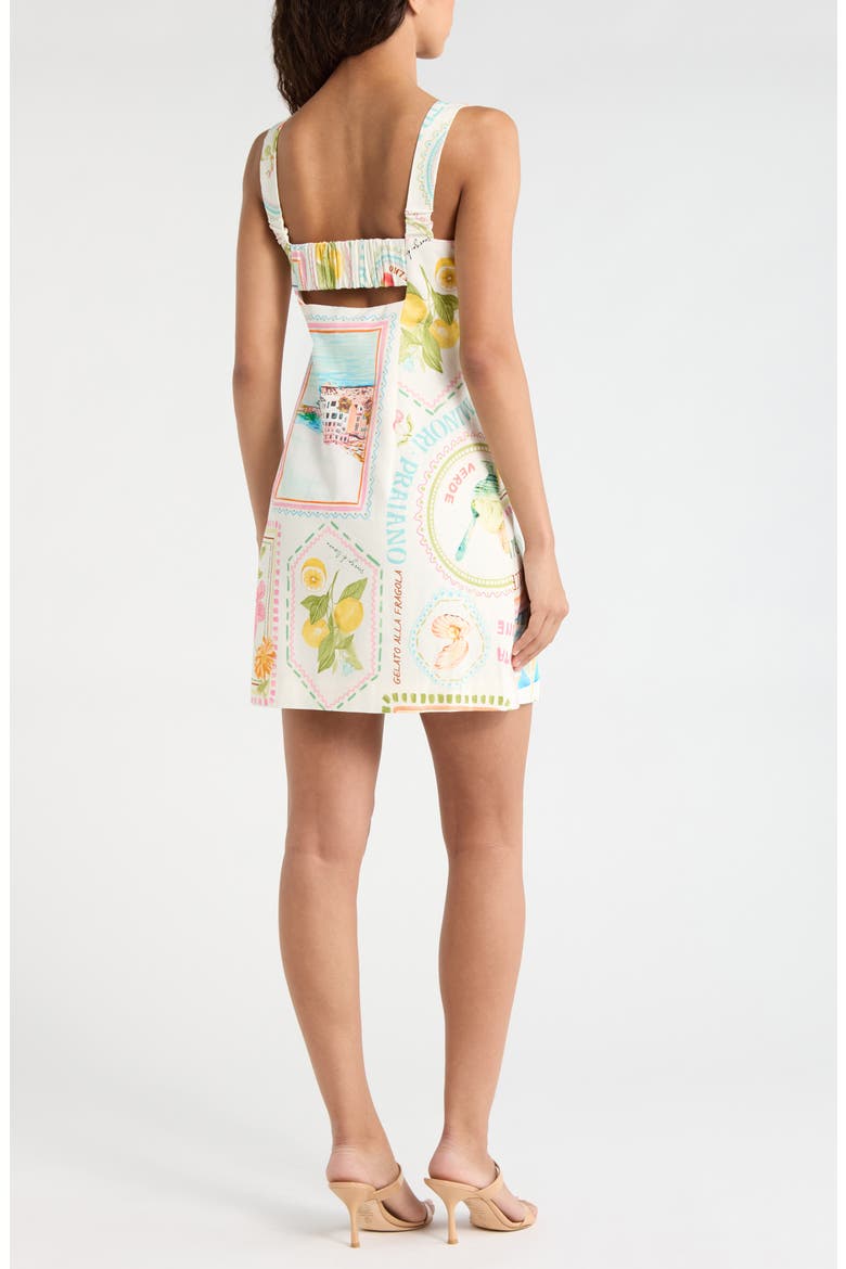 Hadley Cutout Ruched Back Mini Sundress, Alternate, color, SOFT AMALFI