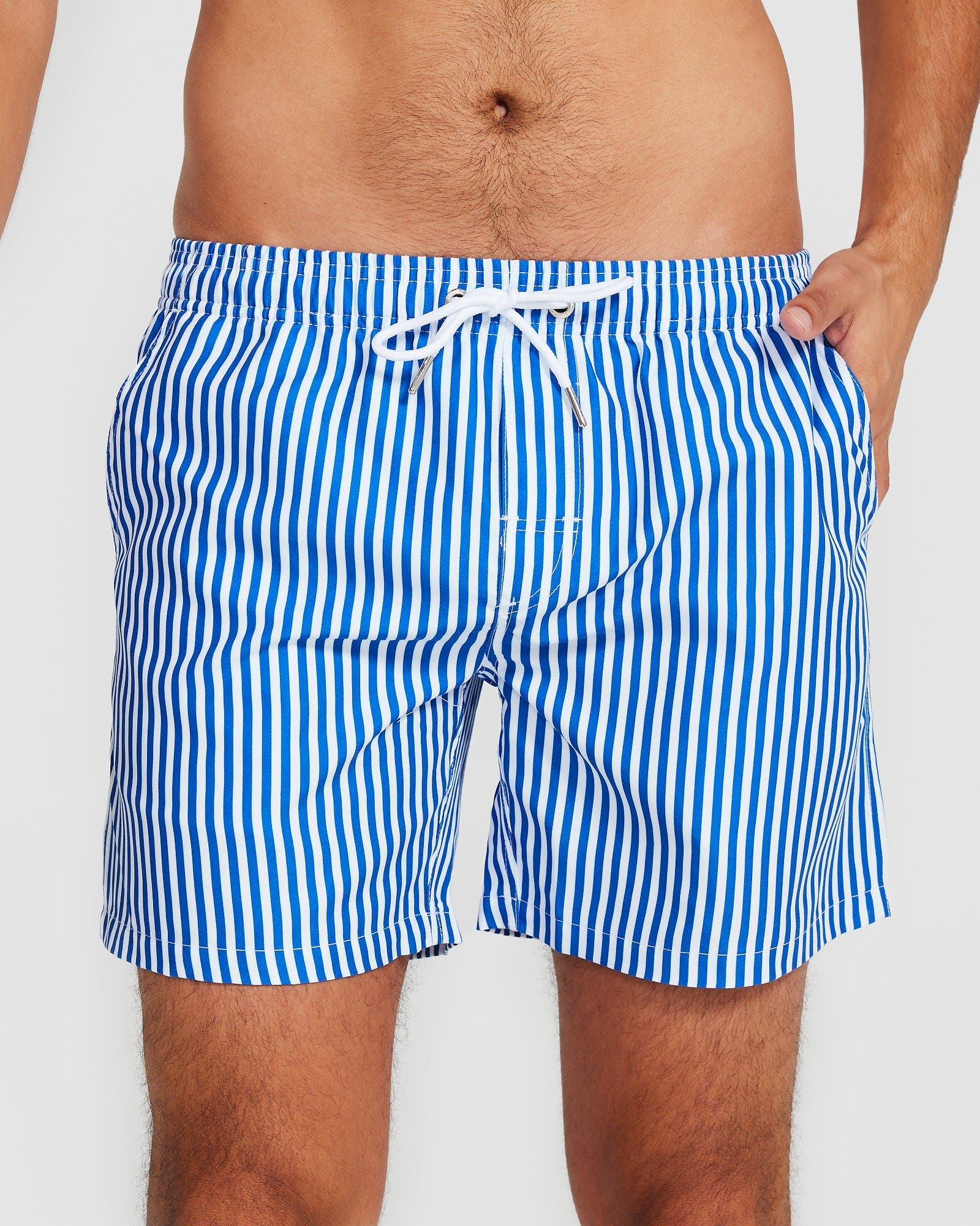 selected Blue & White Pin Stripe